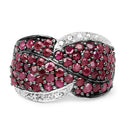 3.06 Carat Genuine Ruby & White Topaz .925 Sterling Silver Ring-8