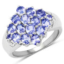 2.45 Carat Genuine Tanzanite .925 Sterling Silver Ring-4
