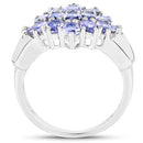 2.45 Carat Genuine Tanzanite .925 Sterling Silver Ring-5