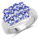 2.21 Carat Genuine Tanzanite .925 Sterling Silver Ring-4