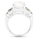 4.52 Carat Genuine Opal and Chrome Diopside .925 Sterling Silver Ring-5
