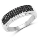 0.29 Carat Genuine Black Diamond .925 Sterling Silver Ring-4