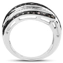 0.80 Carat Genuine Brown Diamond and White Diamond .925 Sterling Silver Ring-6