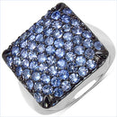 2.21 Carat Genuine Tanzanite .925 Sterling Silver Ring-4
