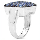 2.21 Carat Genuine Tanzanite .925 Sterling Silver Ring-6