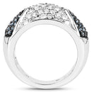 0.94 Carat Genuine Blue Diamond and White Diamond .925 Sterling Silver Ring-5