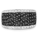 0.79 Carat Genuine Black Diamond .925 Sterling Silver Ring-6