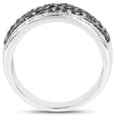 0.87 Carat Genuine Champagne Diamond and White Diamond .925 Sterling Silver Ring-5