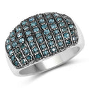 0.83 Carat Genuine Blue Diamond and White Diamond .925 Sterling Silver Ring-6