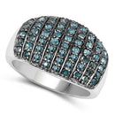0.83 Carat Genuine Blue Diamond and White Diamond .925 Sterling Silver Ring-7