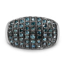 0.83 Carat Genuine Blue Diamond and White Diamond .925 Sterling Silver Ring-9