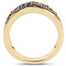 14K Yellow Gold Plated 1.25 Carat Genuine Black Diamond, Champagne Diamond & Yellow Diamond .925 Sterling Silver Ring-5