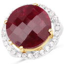 13.10 Carat Dyed Ruby and White Topaz .925 Sterling Silver Ring-1