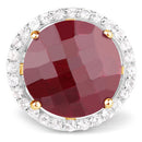 13.10 Carat Dyed Ruby and White Topaz .925 Sterling Silver Ring-3
