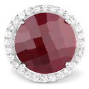 13.10 Carat Dyed Ruby and White Topaz .925 Sterling Silver Ring-3