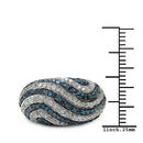 1.34 Carat Genuine Blue Diamond & White Diamond .925 Sterling Silver Ring-6