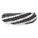 1.25 Carat Genuine Black Diamond & White Diamond .925 Sterling Silver Ring-3