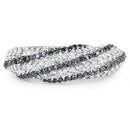 1.25 Carat Genuine Blue Diamond & White Diamond .925 Sterling Silver Ring-6