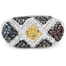 0.61 Carat Genuine Multi Diamond .925 Sterling Silver Ring-6