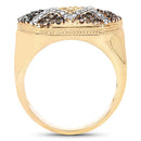 14K Yellow Gold Plated 0.61 Carat Genuine Multi Diamond .925 Sterling Silver Ring-5