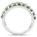 3.08 Carat Genuine Chrome Diopside .925 Sterling Silver Ring-5