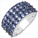 3.08 Carat Genuine Tanzanite .925 Sterling Silver Ring-4
