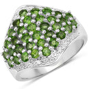 2.41 Carat Genuine Chrome Diopside and White Topaz .925 Sterling Silver Ring-4