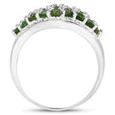 2.41 Carat Genuine Chrome Diopside and White Topaz .925 Sterling Silver Ring-5