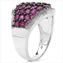 2.76 Carat Genuine Ruby & White Topaz .925 Sterling Silver Ring-6