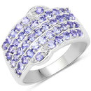 1.58 Carat Genuine Tanzanite .925 Sterling Silver Ring-4
