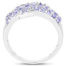 1.58 Carat Genuine Tanzanite .925 Sterling Silver Ring-5