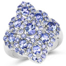 3.31 Carat Genuine Tanzanite .925 Sterling Silver Ring-4