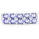 1.76 Carat Genuine Tanzanite and White Sapphire .925 Sterling Silver Ring-6