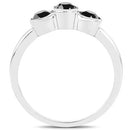 1.16 Carat Genuine Black Diamond .925 Sterling Silver Ring-5