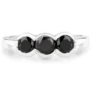 1.22 Carat Genuine Black Diamond .925 Sterling Silver Ring-6