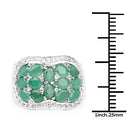 2.20 Carat Genuine Emerald & White Topaz .925 Sterling Silver Ring-7