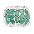 2.20 Carat Genuine Emerald & White Topaz .925 Sterling Silver Ring-8