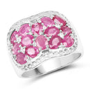 3.04 Carat Genuine Ruby & White Topaz .925 Sterling Silver Ring-5