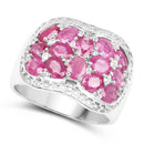3.04 Carat Genuine Ruby & White Topaz .925 Sterling Silver Ring-6