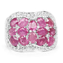 3.04 Carat Genuine Ruby & White Topaz .925 Sterling Silver Ring-8