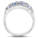 2.62 Carat Genuine Tanzanite and White Topaz .925 Sterling Silver Ring-6