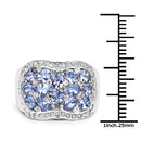 2.62 Carat Genuine Tanzanite and White Topaz .925 Sterling Silver Ring-7