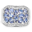 2.62 Carat Genuine Tanzanite and White Topaz .925 Sterling Silver Ring-8