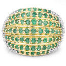 2.16 Carat Genuine Emerald and White Topaz .925 Sterling Silver Ring-3