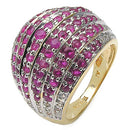 14K Yellow Gold Plated 2.94 Carat Genuine Ruby & White Topaz .925 Sterling Silver Ring-5
