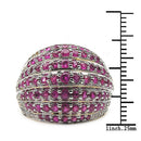 14K Yellow Gold Plated 2.94 Carat Genuine Ruby & White Topaz .925 Sterling Silver Ring-6
