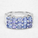 2.55 Carat Genuine Tanzanite .925 Sterling Silver Ring-12