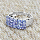 2.55 Carat Genuine Tanzanite .925 Sterling Silver Ring-13