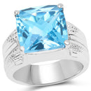 7.50 Carat Genuine Swiss Blue Topaz .925 Sterling Silver Ring-4