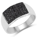 0.43 Carat Genuine Black Diamond .925 Sterling Silver Ring-4
